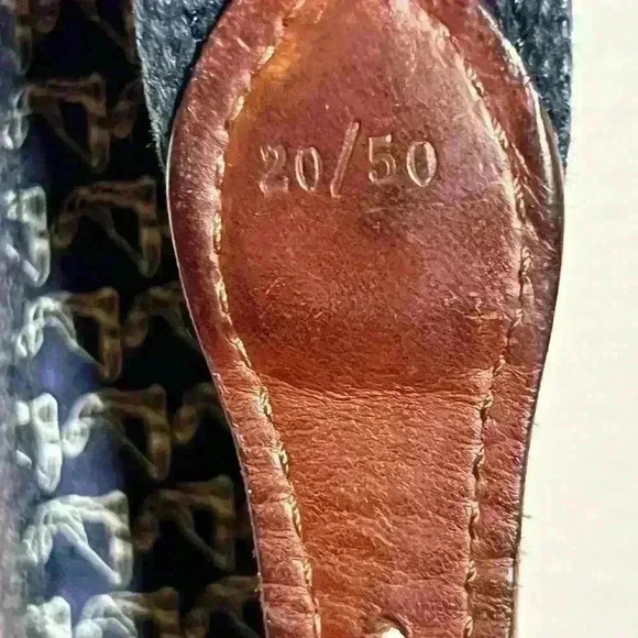 Boys Golf Belt Size 20 (5-6 year old) Leather Canvas Navy Golfer Brass Buckle - Picture 4 of 8